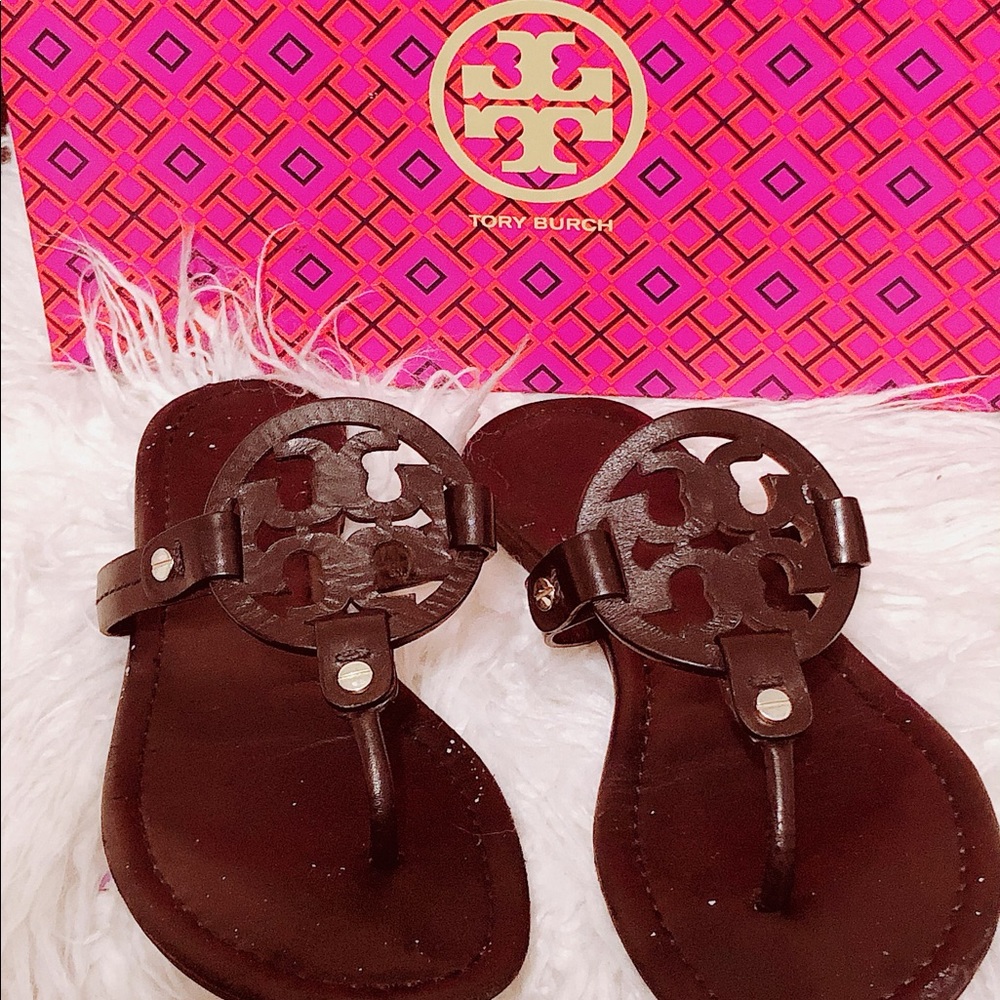 Tory Burch black leather miller sandals